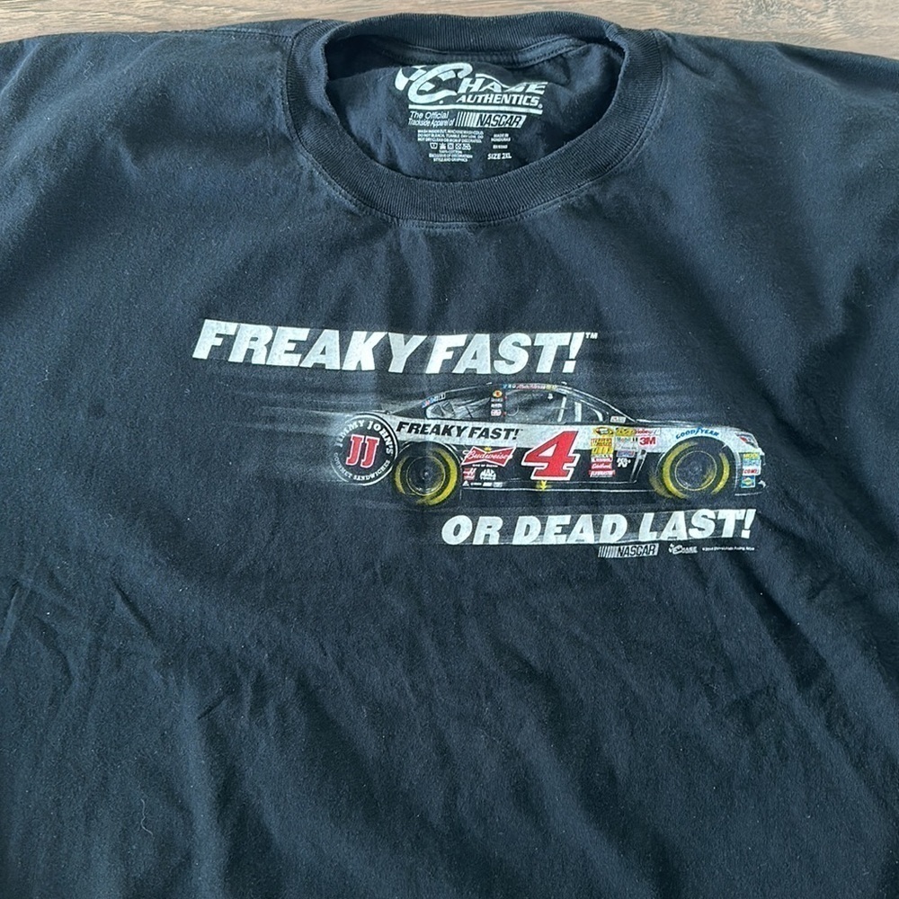 Chase Authentic’s NASCAR freaky fast Jimmy John’s, black graphic cotton T-shirt - Picture 2 of 4